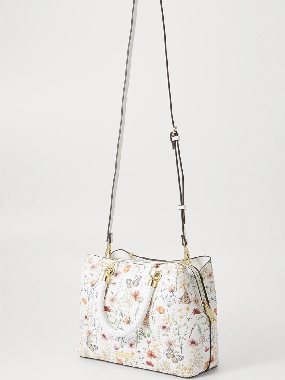 ALDO Floral Lothycann Satchel with Braided Handles - Picture 3 of 12